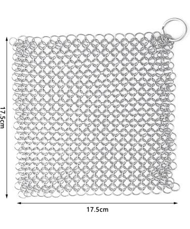 Stainless Steel Cast Iron Cleaner Cast Iron Skillet Cleaner Chainmail Scrubber Cast Iron Cleaner for Skillets Frying Pans Frying Pans Woks and More (7 x 7 Inch) - Buy Online on GoSupps.com
