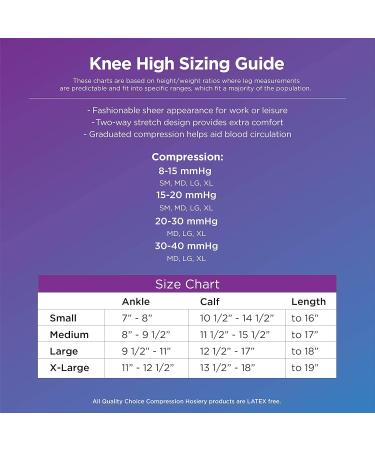 Quality Choice Compression Hosiery - Sheer Knee High Stockings (15-20mmHg) in Beige Large - Made in the USA - International Shipping Available - Buy Online on GoSupps.com