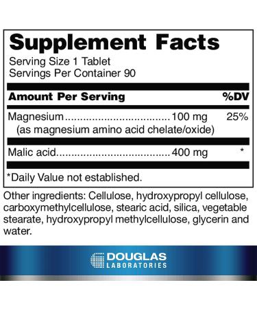 Douglas Laboratories Mag-Malate 90 Tablets | Magnesium & Malic Acid for Energy & Muscle Function - Buy Online on GoSupps.com