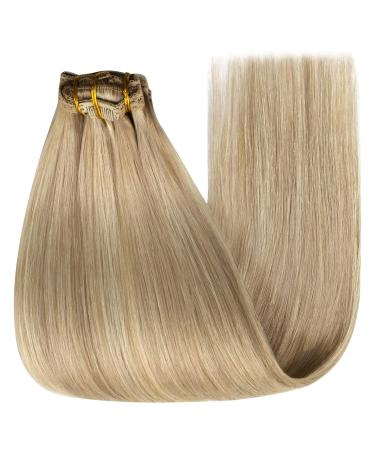 Youngsee 30cm Clip-In Real Hair Extensions - Blond & Middle Blond Strands 80g #16/230cm (7PCs) - Smooth & Easy to Use - Buy Online on GoSupps.com