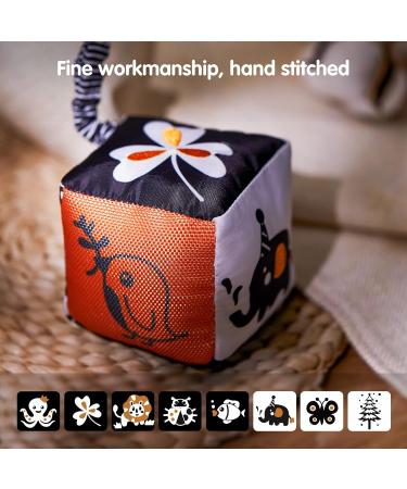 Tumama High Contrast Baby Toys - Black & White Plush Rattle Rings for Newborns & Toddlers | 4 Pack Stroller & Car Seat Hanging Toys (0-12 Months) - Buy Online on GoSupps.com