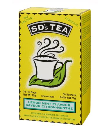 Platinum Naturals SD's Tea - Lemon Mint Flavour 30 Bags - Herbal Blend Soothe Digestive System Organic Herbal Tea for Digestive Comfort & Gentle Constipation Relief Lemon Mint Tea