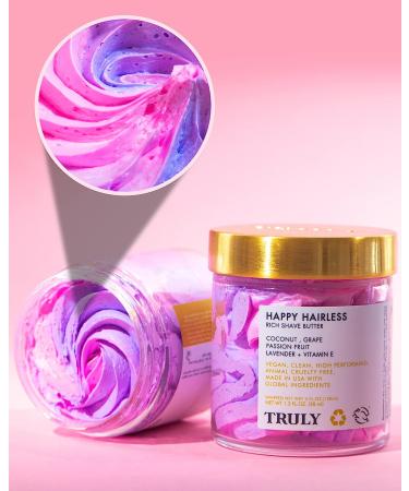 Truly Happy Hairless Shave Butter - Coconut Shave Cream for Women - Vegan & Cruelty Free - 1.3 OZ - Buy Online on GoSupps.com