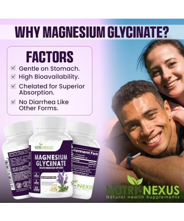 Magnesium Glycinate 833mg - 90 Vegan Capsules | Gluten Free High Absorption Chelated Magnesium Glycinate for Sleep Muscle Heart Metabolism Support | - Buy Online on GoSupps.com