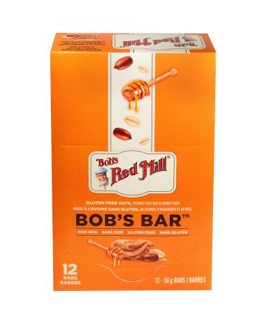 Bob's Red Mill Gluten Dairy and Egg Free Oat Bar Peanut Butter & Honey (pack contains 12 units of 50g each)