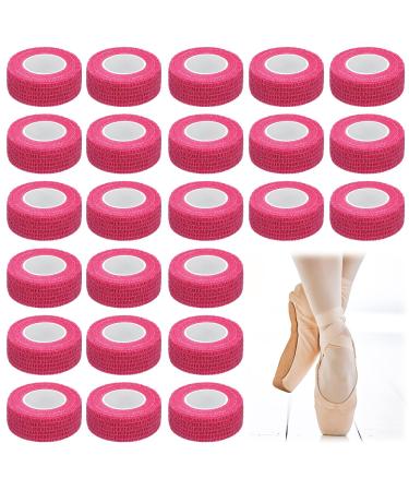 24 Roll Pink Toe Tape Self Adhesive Bandage Wrap Breathable Flexible Ballet Toe Tape Elastic Toe Tape Sweatproof Blister Protection for Dancer Sports Wrist Ankle 5.47 Yards Each