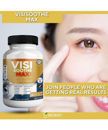 GREENVIFY Vision Soothe Max Eye Health Supplement 60 Capsules 24 Herbal Extracts with Vitamins and Minerals Maximum Strength (1) - Buy Online on GoSupps.com