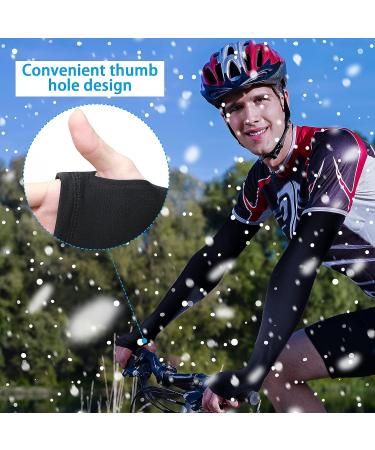 Skylety Thermal Arm Warmer - 2 Pairs | Winter Cycling Arm Sleeves for Men Women - Black Large - Buy Online on GoSupps.com