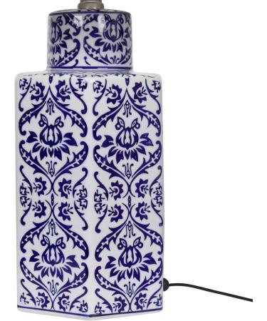 Marcelin Blue & White Porcelain Vase-Shaped Table Lamp with Cone Fabric Shade - Elegant Home Lighting - Buy Online on GoSupps.com