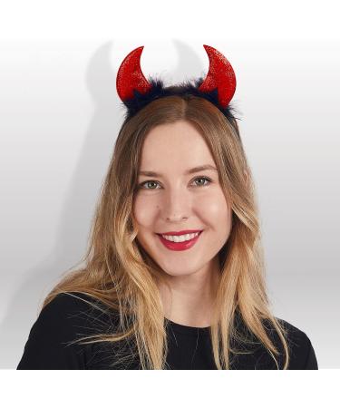 Spooktacular Creations Halloween Devil Horns Headband Demon Horns Headwear Red Devil Horns Red Devil Costume Accessories for Kids Women Men Halloween Costume Cosplay Party Halloween Party Favors - Buy Online on GoSupps.com