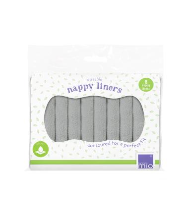 Bambino Mio Reusable Diaper Liners, 8 Pack 1 Count (Pack of 1) Grey