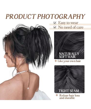 LNERATO Claw Clip Messy Bun Hairpiece - Synthetic Updo Chignon for Women, 1B Black - Buy Online on GoSupps.com
