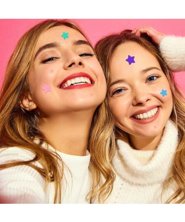 112 Dots Star Acne Patches | Cute Hydrocolloid Pimple Patches for Face - Turquoise Blue Pink & Purple Healing Stickers - Buy Online on GoSupps.com