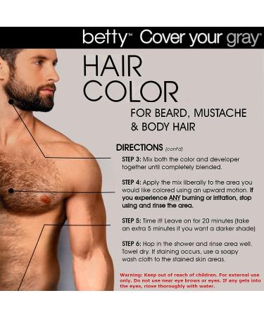 Betty Cover Your Gray Men's Beard, Mustache & Body Hair Color - Dark Brown - Buy Online on GoSupps.com