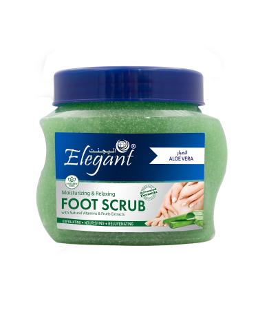 Elegant Aloe Vera Foot Scrub 500g - Exfoliating Cleansing and Nourishing Foot Exfoliator - Removes Callouses and Dead Skin Cells Promotes Healthy Skin Growth - Natural Foot Scrub 17.64oz
