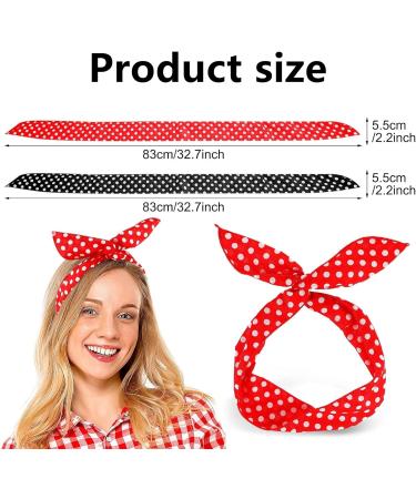 2 Pieces Headbands for Women and Girls Retro 50s Boho Bandana Vintage Print Wire Headband Stylish Hair Accessories for Parties and Daily Wear - Buy Online on GoSupps.com