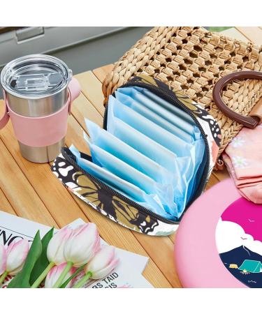 MUOOUM Abstract Butterfly Pattern Sanitary Napkin Storage Bag | Portable Menstrual Cup Pouch for Women & Teens | Nursing Pad Holder | Multi-colored - Buy Online on GoSupps.com