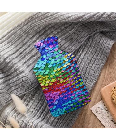 Sequin Hot Water Bottle with Plush Cover | Hand Warmer for Adults & Children | 26.5x15.3cm - International Shipping - Buy Online on GoSupps.com
