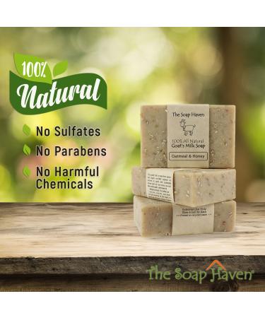 Oatmeal & Honey Goat Milk Soap Bars - Pack of 4 | All Natural, Unscented, Handmade in USA | Ideal for Sensitive Skin | SLS & Paraben Free - Buy Online on GoSupps.com