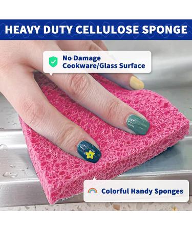 CELOX Large Eco-Friendly Cellulose Kitchen Sponges - 24 Pack Super Absorbent Cleaning Sponges for Dishes - DIY Kids Sponges in Pink-yellow (4.5 x 2.8 x 0.6) - Buy Online on GoSupps.com