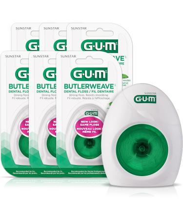 GUM ButlerWeave Mint Waxed String Floss 165M X Pack of 6 Green & Sunstar 888JC Advanced Care Flossers Fresh Mint Vitamin E & Fluoride 150 Count (packaging may vary) 165.00 m (Pack of 6) Mint Waxed + Advanced Care Flossers - Buy Online on GoSupps.com