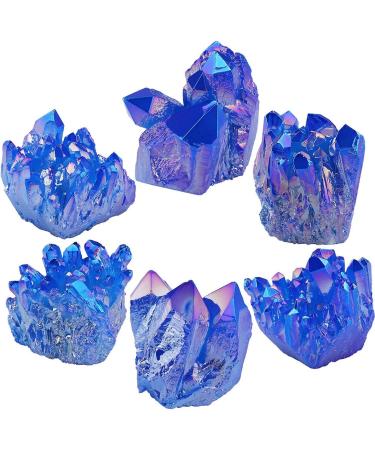 Buy Nupuyai Titanium Coated Blue Bergkristall Druse - Irregular Quartz Geode Crystal Cluster for Reiki & Feng Shui Decoration | International Shipping Available - Buy Online on GoSupps.com
