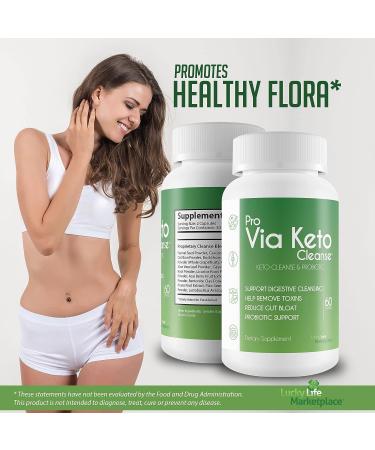 Pro Via Keto Cleanse - Plant-Based Natural Keto Cleanse with Probiotic Support for Digestive Cleansing & Detoxification - Buy Online on GoSupps.com