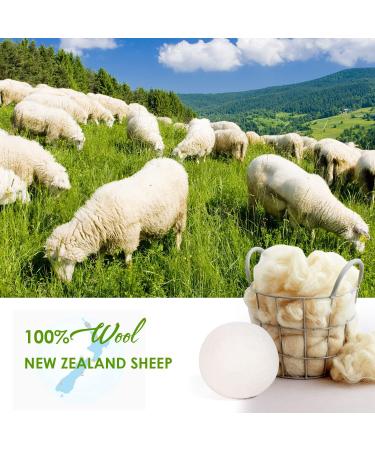 Organic Wool Dryer Balls 4 Pack XL - 100% New Zealand Wool Fabric Softener - Reusable & Baby Safe - Shortens Drying Time, Reduces Wrinkles - 1000 Loads - White - Buy Online on GoSupps.com