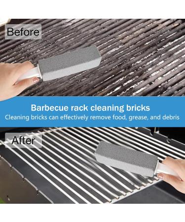 Powerful Toilet Pumice Cleaning Blocks & Brush - Safe for Kitchens Bathrooms & Grills - Style 3 with Handle - Buy Online on GoSupps.com