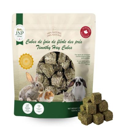 JNP Farms Timothy Hay Cubes for Small Animals |5.8lb| 100% Natural High Fiber Treats Promotes Digestive & Dental Health Made in Canada
