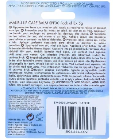Malibu Sun SPF 30 Lip Balm Sunscreen 3-Pack - Watermelon Mint & Vanilla 5g - Buy Online on GoSupps.com