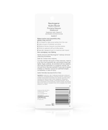 Neutrogena Hydro Boost Waterproof Plumping Mascara Enriched with Hydrating Hyaluronic Acid Vitamin E and Keratin for Dry or Brittle Lashes Black 07.21 oz Black 07 0.21 Ounce (Pack of 1) - Buy Online on GoSupps.com
