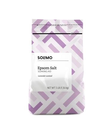 Amazon Brand - Solimo Epsom Salt Soaking Aid, Lavender Scented, 3 Pound 3 Pound (Pack of 1) Epsom Salt