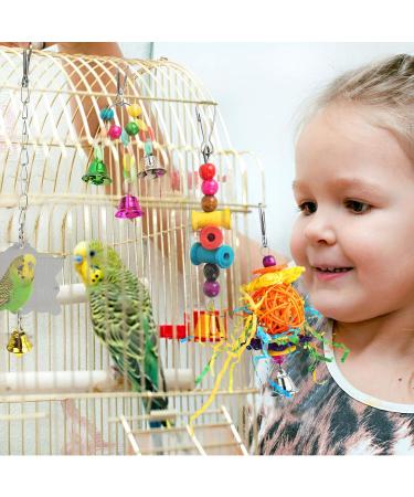 Chikanb 10-Piece Parrot Toys Set - Natural Wood Bird Cage Swings & Toys for Small & Medium Pets - Buy Online on GoSupps.com