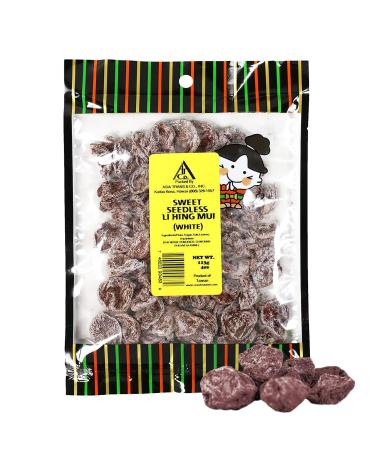 Asia Trans Sweet Seedless Li Hing Mui Crack Seed Plums | Hawaiian Favorite | Naturally Sweet Dried Asian Plum Candy (4 oz)