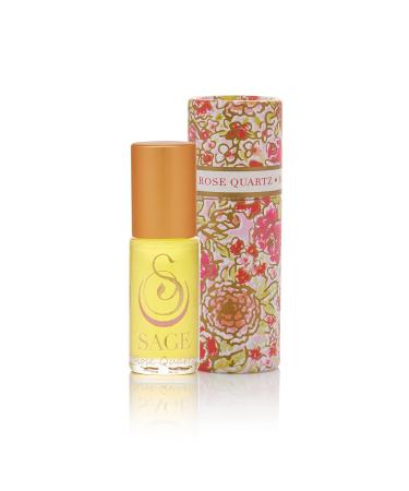 Rose Quartz Perfume Oil Roll-On by Sage- 1/8 oz Vegan & Cruelty-Free Floral Scent Rose Damask Honeysuckle Jasmine Rose Quartz 1/8 oz Perfume Oil Roll-On