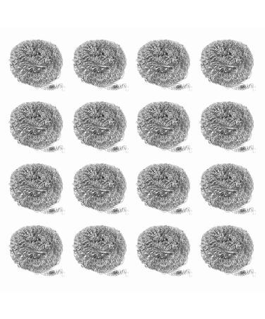 tesrgre 16 PCS Stainless Steel Sponges Scrubbers Utensil Scrubber Scouring Pads Ball for Removing Rust Dirty Cookware Cleaner