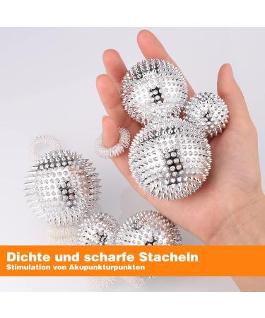 Zocipro 6-Piece Magnetic Acupressure Massage Balls & Rings Set - Stress Relief Therapy Hedgehog Balls for Finger Massage (32mm/47mm/56mm) - Buy Online on GoSupps.com