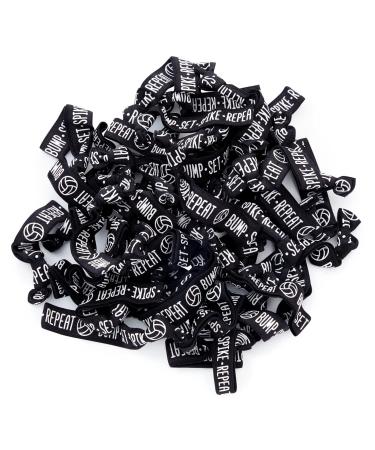 50-Pack Volleyball Hair Ties - Girls Accessories Bracelets Elastic Bands - Bulk Gifts for Team - Bump Set Spike Repeat - 3.35x0.6 in - Buy Online on GoSupps.com
