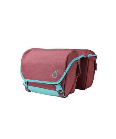 sixthreezero Bike Bag Rear Rack, Waterproof Bicycle Pannier, Double Sided, Carry Handle Burgundy