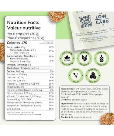 The Low Carb Co Super Seed Crackers Gluten Free and Keto Friendly Healthy Snacks Vegan Zero Sugar Paleo and Diabetic Friendly Nut Free High Protein Crackers with Fibre - Cracked Black Pepper 101g (Pack of 3) - Buy Online on GoSupps.com