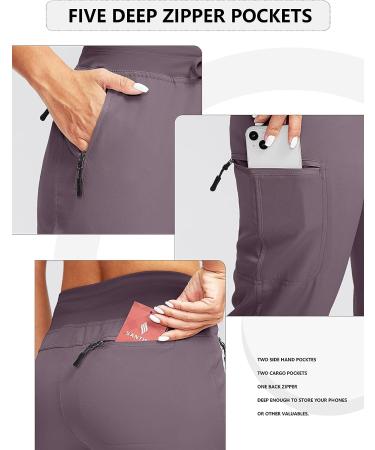 SANTINY Women's Lightweight Quick Dry Hiking Cargo Joggers - Purple Medium - Buy Online on GoSupps.com