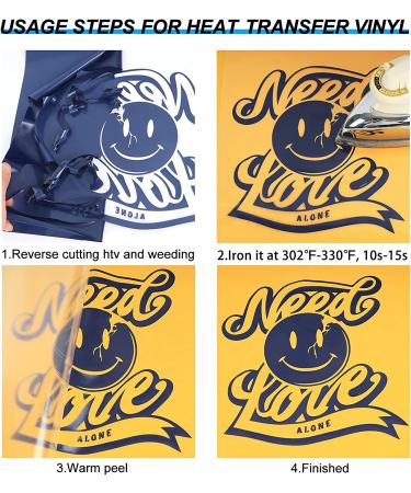 Navy Blue GYT Heat Transfer Vinyl Rolls - 12 x 7' Glossy Iron-on HTV for T-shirts - Buy Online on GoSupps.com