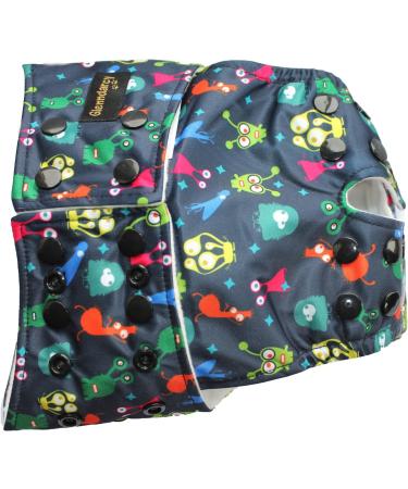 Glenndarcy Adjustable Waterproof Dog Diaper - Medium Space Monsters | Urinary Incontinence Aid with 2 Washable Inserts - Shop Internationally! - Buy Online on GoSupps.com