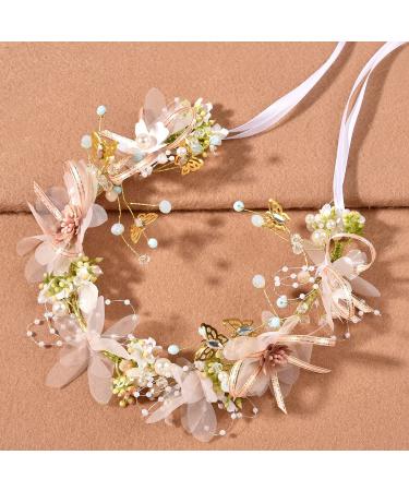 Elsjoy 3 Pack Flower Crowns - Adjustable Bridal Floral Headbands for Wedding, Party, Festival - Wedding Hair Accessories - Buy Online on GoSupps.com
