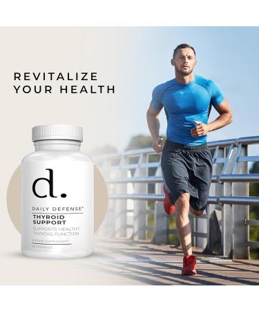 Daily Defense Thyroid Supplement - Magnesium Iodine Ashwagandha Vitamin B12 & Zinc for Thyroid Support for Men & Women - Vegan Dietary Supplements for Women & Men 60 Capsules - Buy Online on GoSupps.com