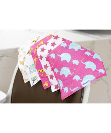 Premium 100% Organic Cotton Baby Bandana Bibs Set of 5 - Girls Set - Buy Online on GoSupps.com