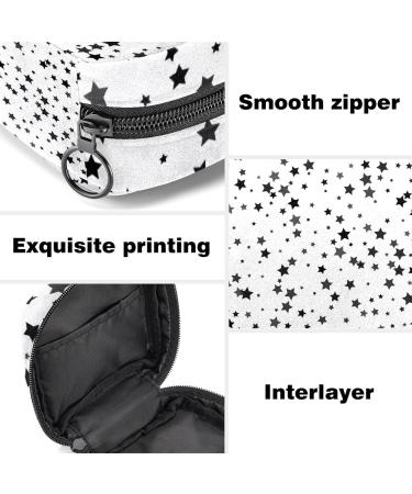Stylish Black Star Pattern Menstruation Pad Bag with Zipper - Women's Napkin & Tampon Organizer - Essential Collective Bag for Girls - Buy Online on GoSupps.com