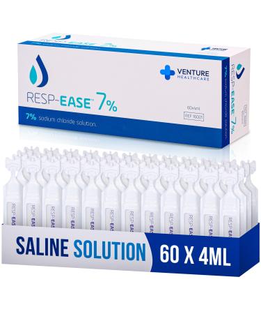 Resp-Ease 7% Saline Solution for Nebulizer and Moisturizing of The Airways - Sodium Chloride 7% for Nose & Eyes, Nasal Cleanse for Adults and All Ages - 240ml / 8.12 fl oz