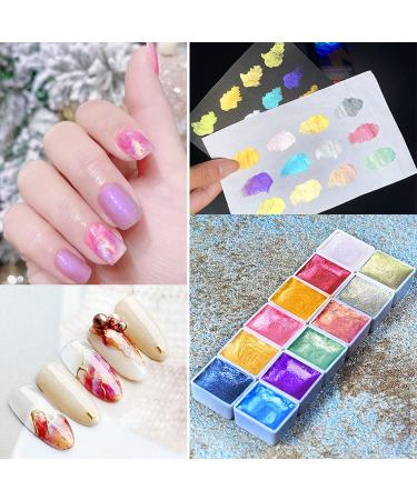 U-Shinein 12 Colors Watercolor Nail Paint Powder - Holographic & Chrome Nail Art Glitter for DIY Manicure - Buy Online on GoSupps.com
